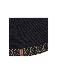 Resim Koza Halı Cesta El Yapımı Pamuklu Siyah Jüt Hasır Dekoratif Kilim 9005 Siyah 