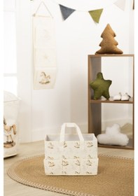 Resim Tidy Kids Atlı Karınca Desenli Poplin Bebek Bakım Çantası 30x20 CM 6019 Natural 