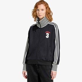 Resim adidas Vintage Striped Rib Track Kadın Siyah Eşofman Üstü 