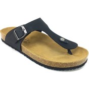 Resim Ceyo 9910-m Siyah Erkek Parmak Arası Mantar&deri Taban Anatomik Terlik 