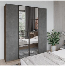 Resim Robinhome Robin Home Nelson 4 Kapaklı Çekmeceli Aynalı Gardırop Elbise Dola 