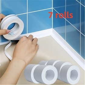 Resim 7 Rulo Kendinden Yapışkanlı PVC Sızdırmazlık Bandı, Su Geçirmez Sızdırmazlık Bandı, Duş Odası, Mutfak, Banyo ve Köşe Dekorasyonu İçin Uygun, Banyo Sızdırmazlık Şeridi, Ev Geliştirme, Duş Sızdırmazlığı, Su Geçirmez Kenar, Esnek Bant, Yüksek Kaliteli Bant, Uzun Ömürlü Sızdırmazlık, Yapışkan Şerit, Kenar Koruyucu, Banyo Dekoratörleri, Ev Yenileme Ustaları 