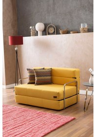 Resim Good Night Oskar Çift Kişilik 120cm Destekli Katlanır Koltuk & Yatak Sarı 