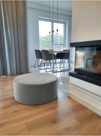 Resim DeccoStil Yuvarlak Dikişli Puf / Orta Sehpa 76 Cm / Yükseklik 30 Cm 