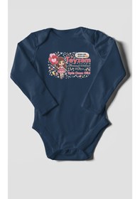 Resim Morivokids Teyzeye Özel Uzun Kollu Bebek Body %100 Pamuk Zbn89-uk Lacivert 