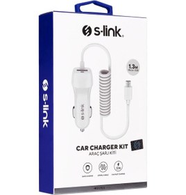 Resim S-link Swapp Sw-c535 1 Usb + Micro Usb 12-24v 3.1a Kablolu Araç Şarj Cihazı 