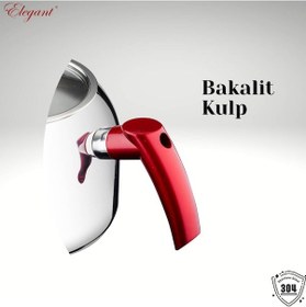 Resim Mirage Orta Boy Bakalit Kulplu Çaydanlık Takımı - Kırmızı Kırmızı 