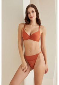 Resim Nbb Kadın Tarçın Dantel Detaylı Sütyen Külot Takım Tarçın 