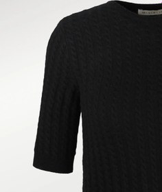 Resim Siyah Örgü Desenli Kadın Kazak - SİYAH / 36 