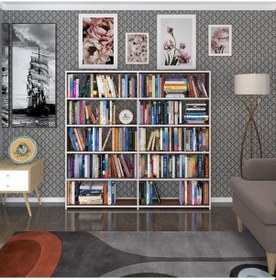 Resim Kenzlife Kitaplık Süper Ga 150 160 19 Cvz 5 Katlı 2 Bölme Çift Bölme Opsiyonlu Ofis Mutfak Banyo Dolabı Arkalıksız Çok Renkli 