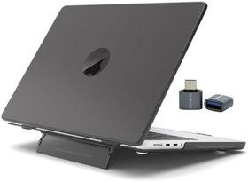 Resim McStorey MacBook Pro 14 inç (14.2) Kılıf M1 / M2 / M3 / M4 / M5 Uyumlu – Standlı Mat Şeffaf Sert PC Hardcase Isı Dağıtımlı İnce Koruma Siyah 