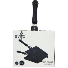 Resim Evita Bio Granit Ocak Üstü El Tost Makinesi Siyah Siyah 