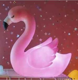 Resim Led Işıklı Flamingo Masa Lambası Çok Renkli 