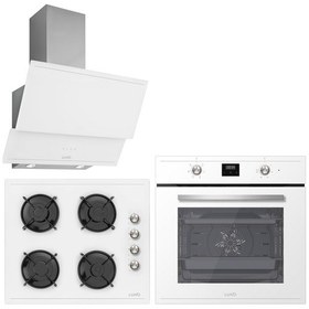 Resim Silverline Luno Ankastre Beyaz Set ( 3420W Davlumbaz 6502W Fırın CS5335W Ocak ) 