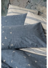 Resim Cotton Box Klein Nakışlı Ranforce Çift Kişilik Nevresim Takımı Ceria Lacivert 