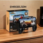 Resim emrebilisim W11 Oyun Konsolu Ateş Tetik Joystick Ve Parmak Tetikleyicileri Ile Yepyeni Mobil Oyun 1 Adet 