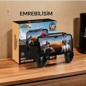 Resim emrebilisim W11 Oyun Konsolu Ateş Tetik Joystick Ve Parmak Tetikleyicileri Ile Yepyeni Mobil Oyun 1 Adet 