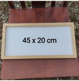 Resim 45x20cm Beyaz Ahşap Çerçeveli Pano Camsız - Arkalık Sabit 