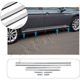Resim BRSPLAST Volkswagen Passat B8.5 Uyumlu 2019 Ve Üzeri Yan Kapı Çıtası 8 Parça Paslanmaz Çelik 