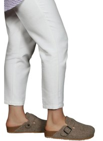 Resim h.t. yıldız ayakkabı & terlik Ithal Unisex Mantar Taban Keçeli Konfor Modeli Kışlık Önü Kapalı Modeli Sabo Günlük Rahat Ev Terliğ 