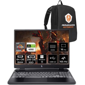 Resim Acer Nitro 16 Amd Ryzen 5 7535HS 64GB 256GB SSD RTX4050/6GB 165HZ 16'' Fhd+ W11H Taşınabilir Bilgisayar NH.QKBEY.003 & Per4 Çanta NHQKBEYP371 
