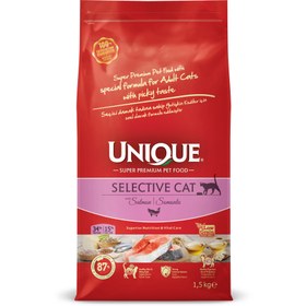Resim Unique Selective Yetişkin Kedi Maması Somonlu 1,5 kg 