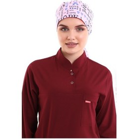 Resim Pembe Love Desenli Tesettür Cerrahi Bone​​​​​​​ - Tesettür Doktor-9003 Love Pembe-Standart 