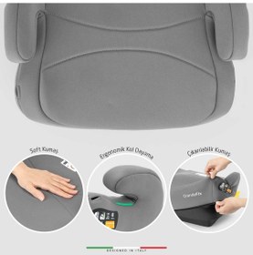 Resim Elele Grandefix I-size Yükseltici Oto Koltuğu İsofix 125-150 Cm 15-36 Kg Siyah 