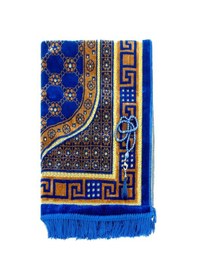 Resim Lüks Kadife Şipinger Seccade Tesbih Hediyeli Lacivert 