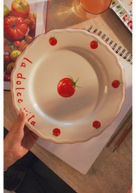 Resim Rakle x Bengi Kurtcebe Pomodoro Stoneware 4'lü Servis Tabağı Seti 28 cm 