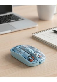 Resim Diğer Mavi Kablosuz Mouse Bluetooth Ve Usb Çift Mod Bağlantılı 