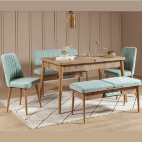 Resim Paris Banklı Yemek Masası Takımı Atlantik Fıstık Yeşili 