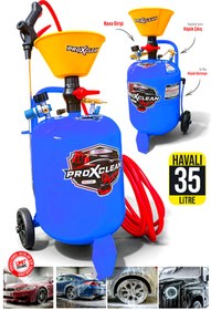 Resim PROXCLEAN Havalı Detailing 35 Litre Köpük Tankı Köpük Püskürtme 7 Metre Hortum Metal Tabancalı Takım 