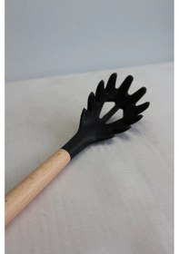 Resim Ivory Bambu Saplı Silikon Salata Kaşık Çok Renkli 
