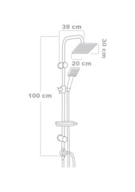 Resim Armour Armatür Robot Kare Duş Seti Siyah Siyah 