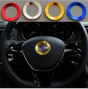 Resim Novahub Kırmızı 1 Araba Styling Direksiyon Amblem Halkası 3d Metal Çıkartmalar Kırmızı 