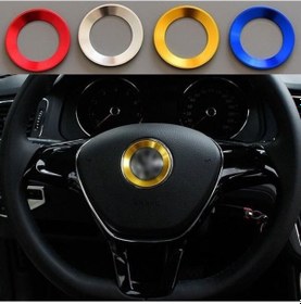 Resim Novahub Kırmızı 1 Araba Styling Direksiyon Amblem Halkası 3d Metal Çıkartmalar Kırmızı 