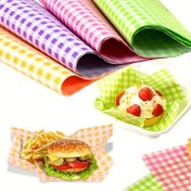 Resim 50/100 adet Yağ Geçirmez Fırın Kağıdı - Rastgele Renkler, Yağ Geçirmez ve Non-Stick, Sandviçler, Hamburgerler, Fast Food vb. için Uygundur - Partiler, Karnavallar ve Festivaller için Mükemmel 