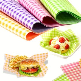 Resim 50/100 adet Yağ Geçirmez Fırın Kağıdı - Rastgele Renkler, Yağ Geçirmez ve Non-Stick, Sandviçler, Hamburgerler, Fast Food vb. için Uygundur - Partiler, Karnavallar ve Festivaller için Mükemmel 