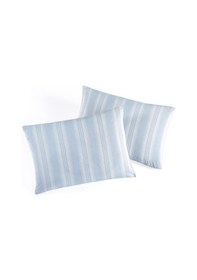 Resim Sport Çizgili 2li Yastık Kılıfı Soft Line Gri Gri 