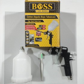 Resim Boss Üstten Depolu Boya Tabancası Paslanmaz Krom Gövdeli 1.8 mm Depo: 600 cc Plastik Hazneli 