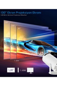Resim Projeksiyon Cihazı Taşınabilir Sinema Projeksiyon 720P Ev Sineması Bluetooth Android 11 Akıllı Proje 