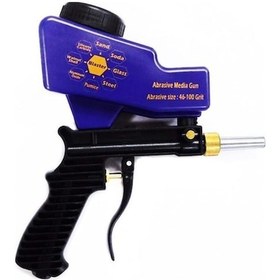 Resim Xuweiwei Taşınabilir Pas Patlatma Makinesi, Yerçekimi Pnömatik Kumlama Cihazı Mavi 