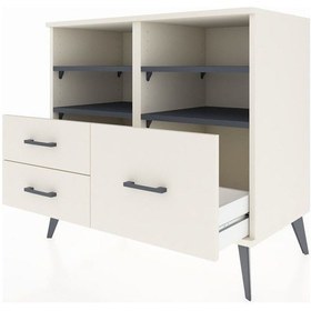 Resim Hyperion Şifonyer 4 Raflı 3 Çekmeceli 88x44x80 Aytaşı-antrasit/aytaşı Antrasit/aytaşı 