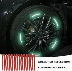 Resim Dubbulon Jant Çıkartması Şeritleri, Lastikler İçin Araba Tekerleği Çıkartmaları - Araba Lastiği Etiket 20 Parça Jant Şeritleri Lastik Uyarı Çıkartmaları Çıkartması,Gece Güvenliği Şerit 