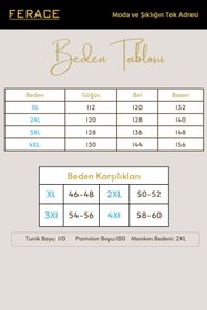 Resim Kadın Büyük Beden Model Kumaş 2'li Takım - Gri / 2XL 