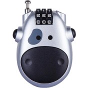 Resim Geri Çekilebilir Kod Kombinasyon Şifre Kilit Çelik Kablo Tel Bagaj Güvenli Gümüş 