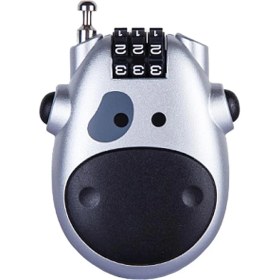 Resim Geri Çekilebilir Kod Kombinasyon Şifre Kilit Çelik Kablo Tel Bagaj Güvenli Gümüş 