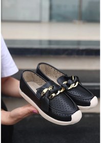 Resim Riwan Siyah Cilt Babet Ayakkabı Çok Renkli 