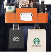 Resim Chuangyinshop Siyah Araç Koltuğu Arkası Sünet Deri Çok Amaçlı Saklama Kutusu 